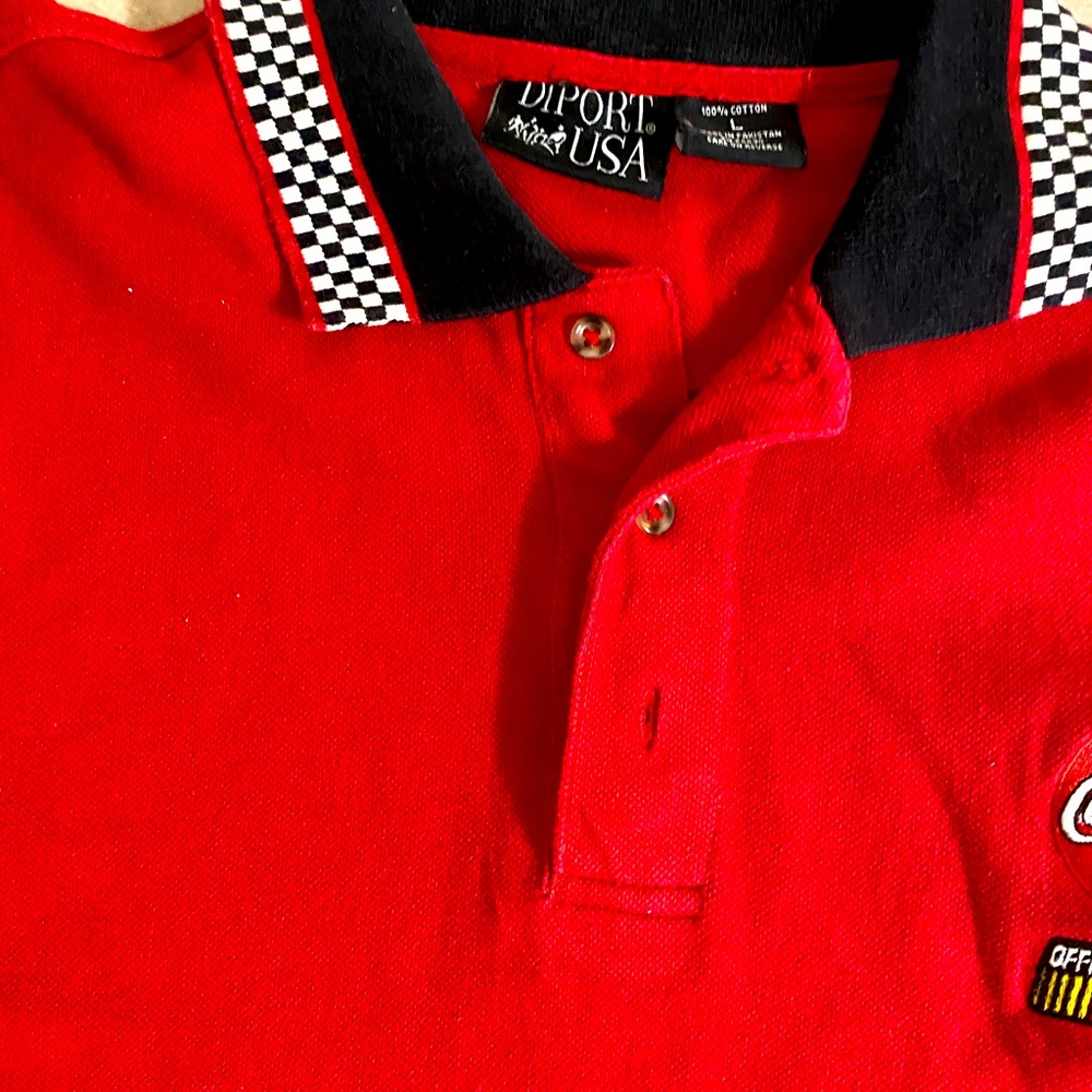 Vintage DIPORT COCA-COLA X NASCAR Red Polo Shirt